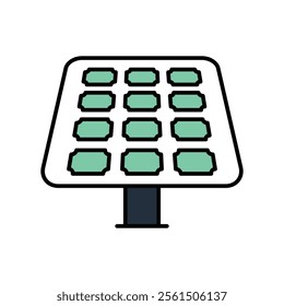 solar icon with white background vector stock illustration