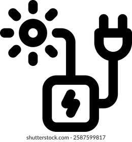 Solar Inverter, Solar Power Outline Icon