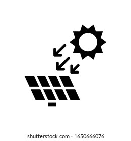 Solar irradiance Vector Glyph Style Icon. EPS 10