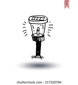 solar lamp garden light, vector illustration.