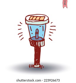  solar lamp garden light, vector illustration.