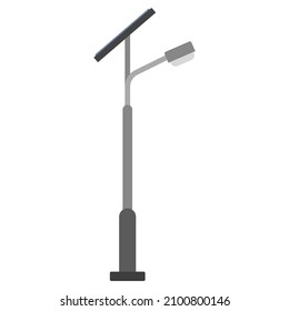 solar lamppost flat clipart vector illustration