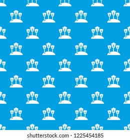 Solar lamps garden light pattern vector seamless blue repeat for any use