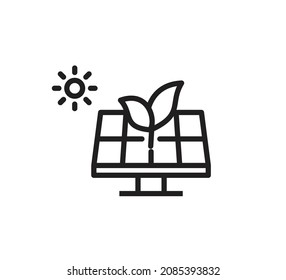 Solar leaf panel icon flat style trendy illustration