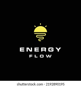 solar with light bulb energy logo icon vector template