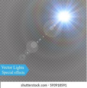 solar light special effect lens flare light.vector illustration.the magical effect of the sun