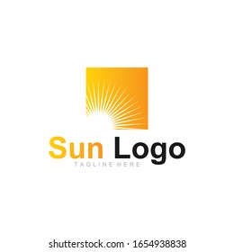 solar light vector logo design template for future energy source company