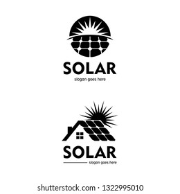 solar logo concept for company black