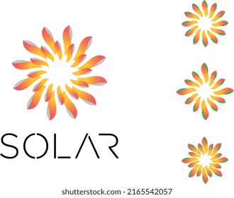 Solar logo design, branding for solar energy company.