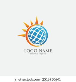 Solar Logo Design Concept Template