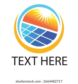 Arte vectorial de ilustración de diseño de logotipo solar 