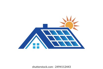 Solar Logo Design sun for home panel logo