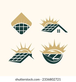 Solar logo design vector collection with unique element idea