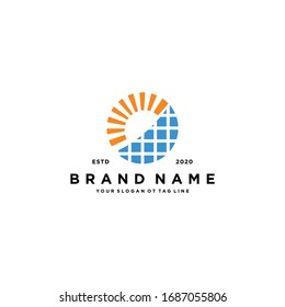 solar logo design vector template