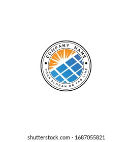 solar logo design vector template