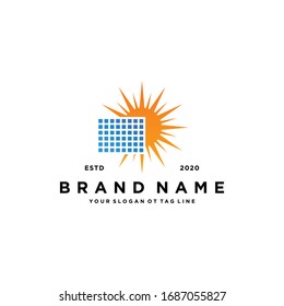 solar logo design vector template