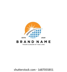 solar logo design vector template