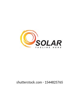 Solar logo design vector template.Abstract circle symbol