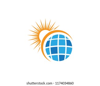 Solar logo energy icon vector design