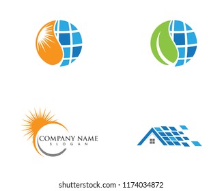 Solar logo energy icon vector design