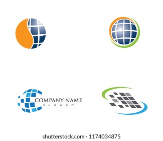 Solar logo energy icon vector design