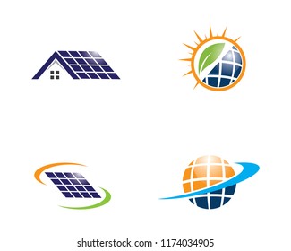 Solar logo energy icon vector design