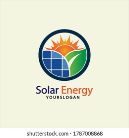 Solar logo energy icon vector design