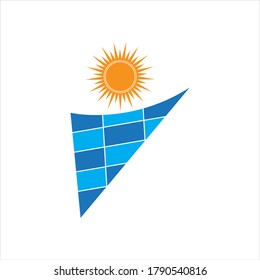 Diseño vectorial del icono de energía del logotipo solar