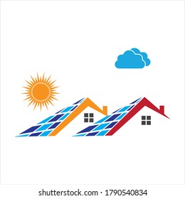Solar logo energy icon vector design