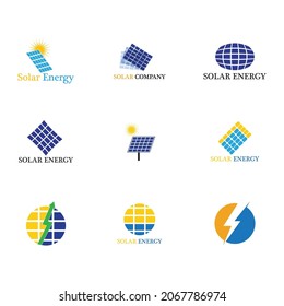 Solar logo energy icon vector design