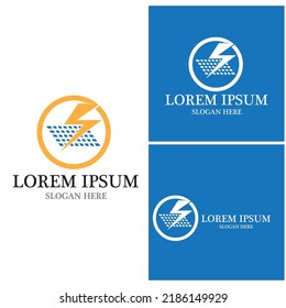Solar logo energy icon vector design
