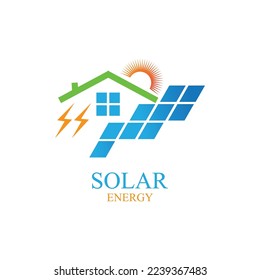 Solar logo energy icon vector design