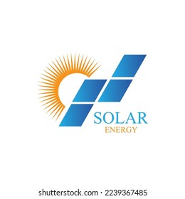 Solar logo energy icon vector design
