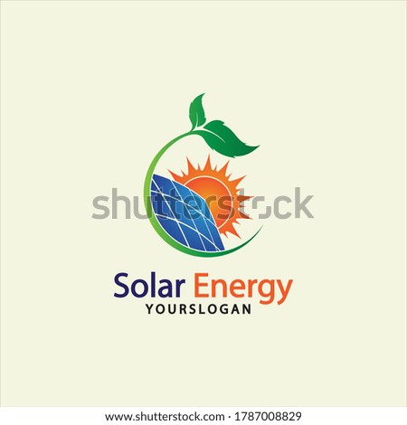 Solar logo energy icon vector design
