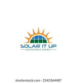 Solar Logo Icon Design Reflecting Sun Power for Eco-Friendly, Energy Saving Branding – Flat Vector Sustainable Logo for Green and Renewable Energy Solutions
