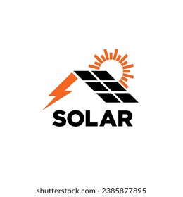 solar logo with panel concept