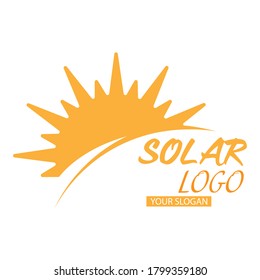 Solar logo. Vector illustration for a logo, template, or label isolated on a white background
