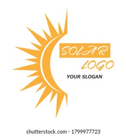 
Solar logo. Vector illustration for a logo, template, or label isolated on a white background