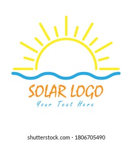 Solar logo. Vector illustration for a logo, template, or label isolated on a white background