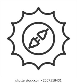 Solar Luminosity Outline Icon Vector Illustration