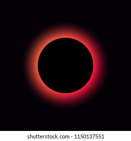 Solar and lunar eclipse vector. Gradient total eclipse