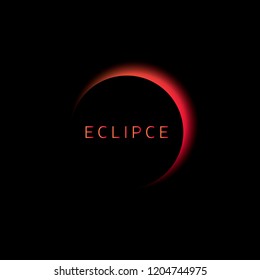 Solar and lunar eclipse vector. Gradient total eclipse