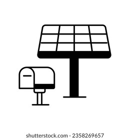Icono de vector de buzón solar que puede modificar o editar fácilmente

