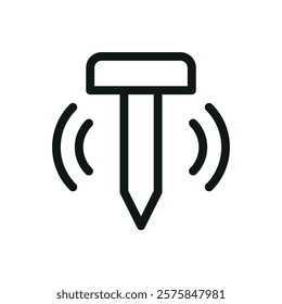 Solar mole repellent line icon, vole repeller vector symbol with editable stroke