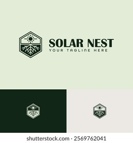 Solar nest logo design template