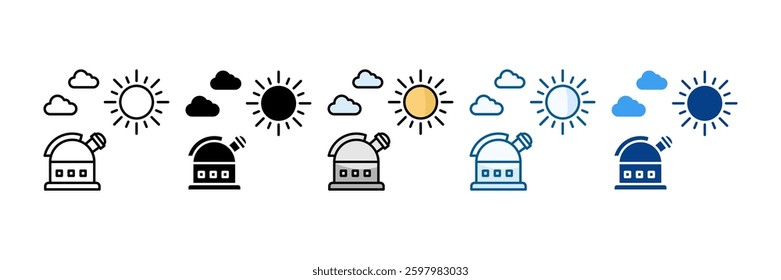 Solar Observatory Icon Set Multiple Style Collection