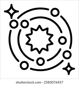 Solar Orbit Icon Element For Design