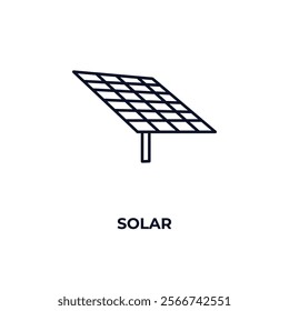 solar outline icon. Linear vector from nature concept. Thin line solar icon isolated on white background