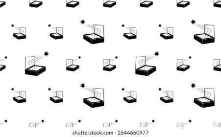 Solar Oven Icon Seamless Pattern,Solar Powered Cooker, Solar Food Baking Device Vector Art Illustration