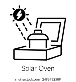 Solar oven vector icon in line style 